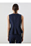 Indigo Crew Neck Peplum Jean Blouse - 8
