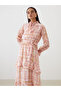 Pink Tie Collar Plaid Ruffle Dress - 2