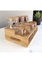 Maisone Set of 6 Glass Jars - Storage Set with Bamboo Lid and Stand