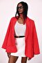 Red 100% Raw Linen Jacket