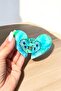 Turquoise Color Butterfly Figured Stone Detailed Bone Peg Buckle - 2