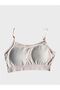 Girl's 100% Genuine Cotton Thin Strap Powder Color Flexible Half Undershirt Bustier with Sponge Inside