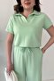 Polo Neck Modal Suit Water Green - 4