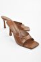 Women's Noir Caramel Skin Heeled Slippers - 3