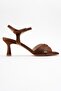 Melin Copper Satin Cross Strap Women's Heeled Shoes - 6