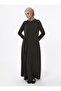 Hijab Modal Dress with Tie Detail - Black - Refka - 2