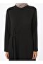 Hijab Modal Dress with Tie Detail - Black - Refka - 4