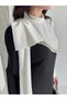 Black and White Bow Detailed Stone Embroidered Evening Dress - 3
