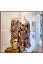 Vintage Patchwork Desenli Çiçekli Maxi Elbise - 3