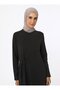 Hijab Modal Dress with Tie Detail - Black - Refka - 3