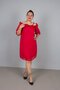 Rose Detail Neckline Red Chiffon Dress - Plus Size Elegant and Flighty Chic! - 5