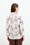 Floral Embroidered Viscose Shirt - Brown - 8