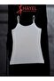 1 Piece Black White Skin Color Women's Strap Tank Top - 2