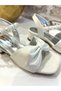 Elegant Pearl Shiny Heel Shoes Sedef-Ekru - 5