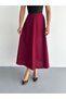 Katın Hijab Suitable Imported Lycra Crepe Fabric Kilos Bell Skirt -Burgundy - 3