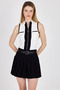 White Zippered Knitted Blouse 1449 - 7