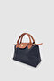 Neylo Zipper and Magnet Closure Parachute Fabric Cross Strap Handbag Black-Tan - 6