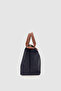 Neylo Zipper and Magnet Closure Parachute Fabric Cross Strap Handbag Black-Tan - 4