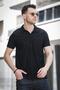 Mantheo Slim Fit Flexible Lycra Short Sleeve Footed Collar Men's Shirt