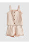 Ecru Strappy Girl's Blouse and Shorts 2-Piece - 3