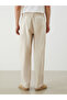 Beige Comfortable Fit Linen Blend Men's Trousers - 8