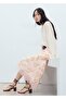 Floral Patterned Skirt with Lace Details - 6