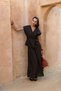 Fiametta Casual Bitter Brown Linen Vest Skirt Suit