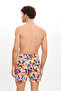 Men's Brush Patterned Swim Shorts with Pockets Mesh Lining Quick Dry Water Repellent Medium Length 25Sm105St - 4