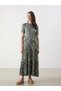 Lcw Grace Khaki Elastic Waist Floral Women's Skirt