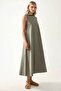 Mixray Collection Crew Neck, Sleeveless A-Form Maxi Dress
