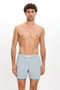 Men's Seersucker Fabric Striped Swim Shorts with Pockets Mesh Lining Quick Dry Water Repellent Medium Size 25Sm112St - 2