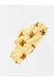 Girls' Milan Fabric Stretchy Beige Teddy Bear Patterned Shirt Collar Buttoned Short Sleeve Pajama Set - 6