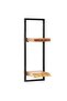 Wall Shelf Set 5 Pieces Solid Acacia Wood and Steel - 6