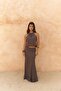Malmvira Soft Brown Linen Crop Skirt Set - 6