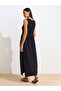 91465 Boat Neck Midi Dress-Black - 2