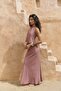 Malmvira Light Burgundy Linen Crop Skirt Suit - 4