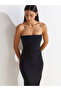 91368 Strapless Midi Dress-Black - 5