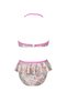 Halter Neckline Floral Print 3D Butterfly Detail 50Uv Girls Bikini Set by Nessi Byrd - 2