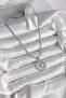 Silver Color Italian Chain Zircon Stone Pole Star Model Women's Necklace - Ebj241214W29948