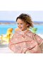 Dolphin Patterned Uv Protection Beach Kids Poncho Peach - 5