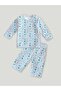 ® 100% Bamboo Bunny Printed Co-ord Set | | Full-Sleeve T-Shirt & Comfy Pants - Sky Blue