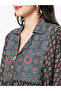 Featuring a green printed kaftan dress in wide silhouette - 7