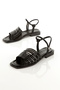 Mia026-1565 Women's Multi-Piping Evening Dress Daily-Wedding-Leisure-Black Wrinkled Patent Leather Holiday Slippers - 7
