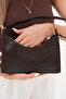 Shiny Bitter Dark Brown Wrinkled Patent Leather Patterned Baguette Baguette Hand and Shoulder Bag Gc009009R - 2