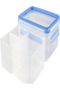 Clip & Close 1.2L Box with Divider – Transparent/Blue, Leak-Proof Storage - 2