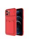 حافظة KLFS Cardix متوافقة مع هاتف iPhone 12 Pro Max - أحمر