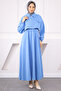 Indigo Jacket Combination Waist Elastic Dress