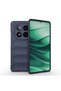 Poco X7 Case Ethnic Silicone Cover with Flexible Tpu Hollowed Back Surface Design - Navy Blue