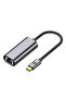 Black Qg04 Type-C to Rj45 Ethernet Converter Cable 1024Mbps 22cm-