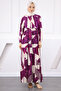 Purple Half Button Skirt Layered Dress